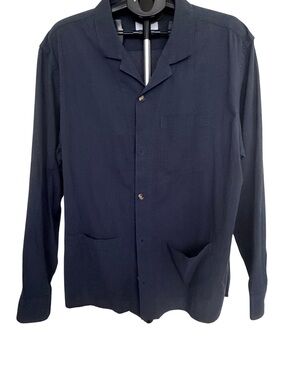 Old Navy Men's Dark Navy Lightweight Seersucker Chore Shirt